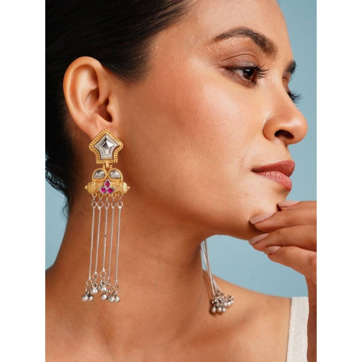 Abdesigns Pink Elegant Dual Plated Drop Earrings · One Size