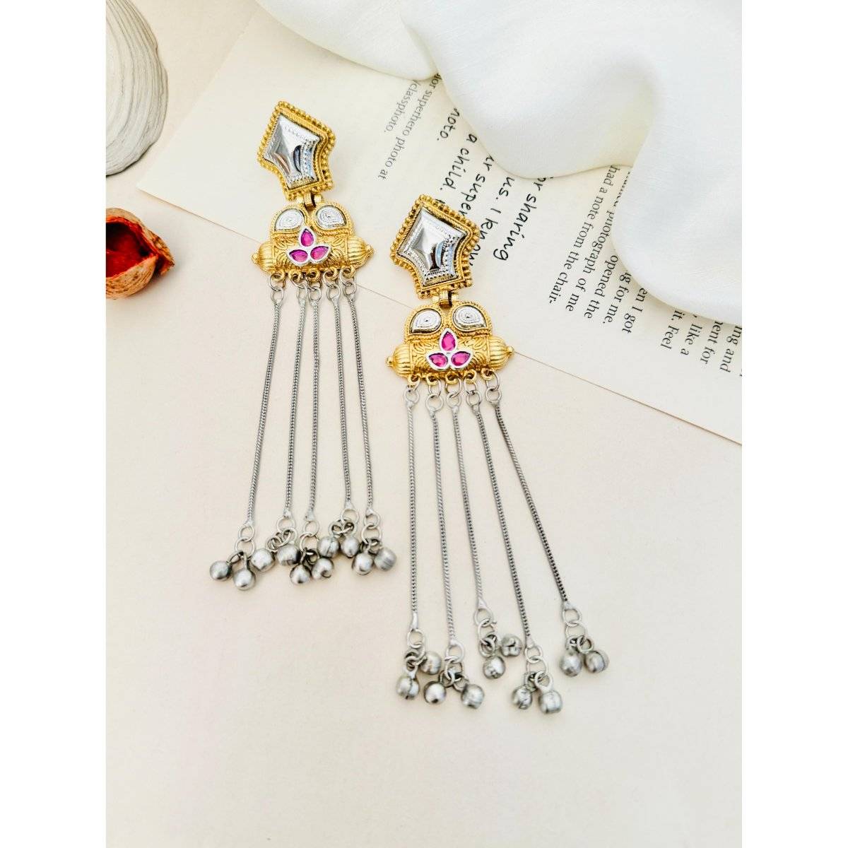 Abdesigns Pink Elegant Dual Plated Drop Earrings · One Size