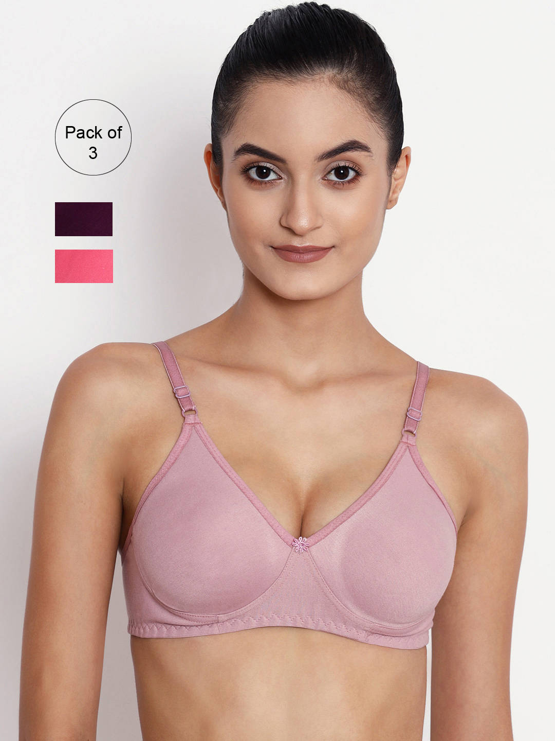 Abelino Pack Of 3 Non Padded Seamless Bras. - Multi-Color (28B) · 28B