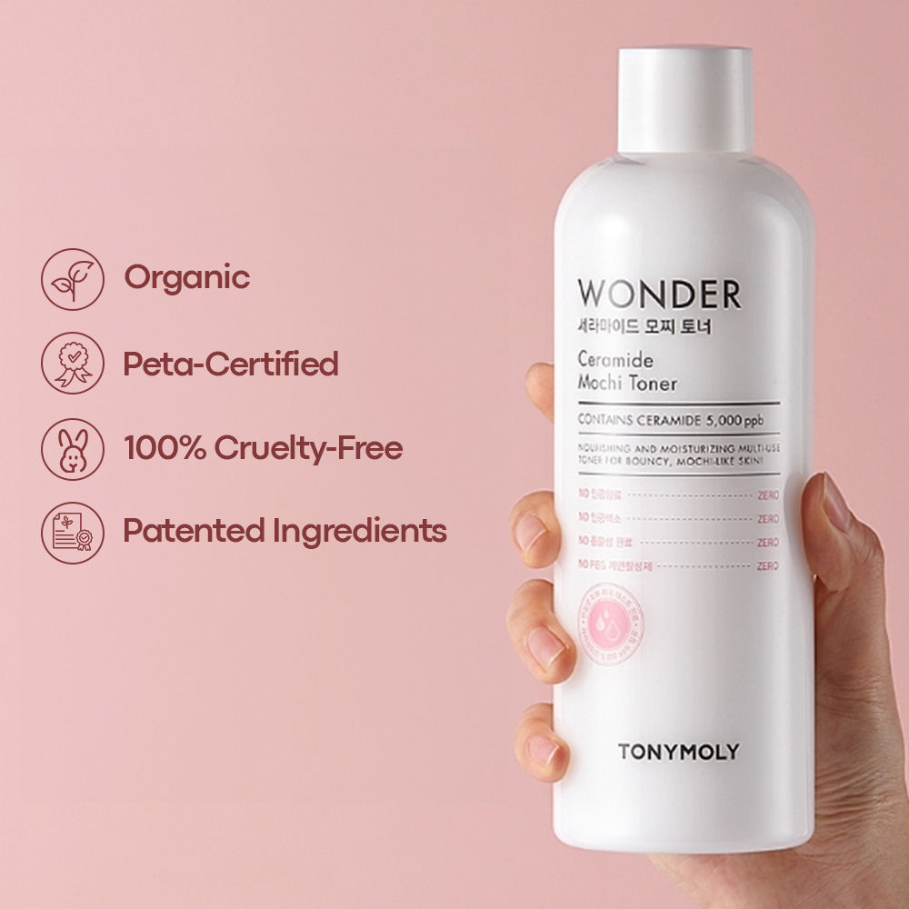 TONYMOLY Korean Wonder Ceramide Mochi Toner-Hydrates, Softens, Nourishes Dry & Combination Skin (500ml)