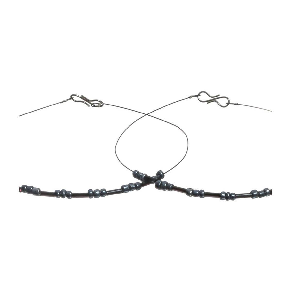 Aatmana Set of 2 Black Handcrafted Anklets and 1 Black Stone Ring
