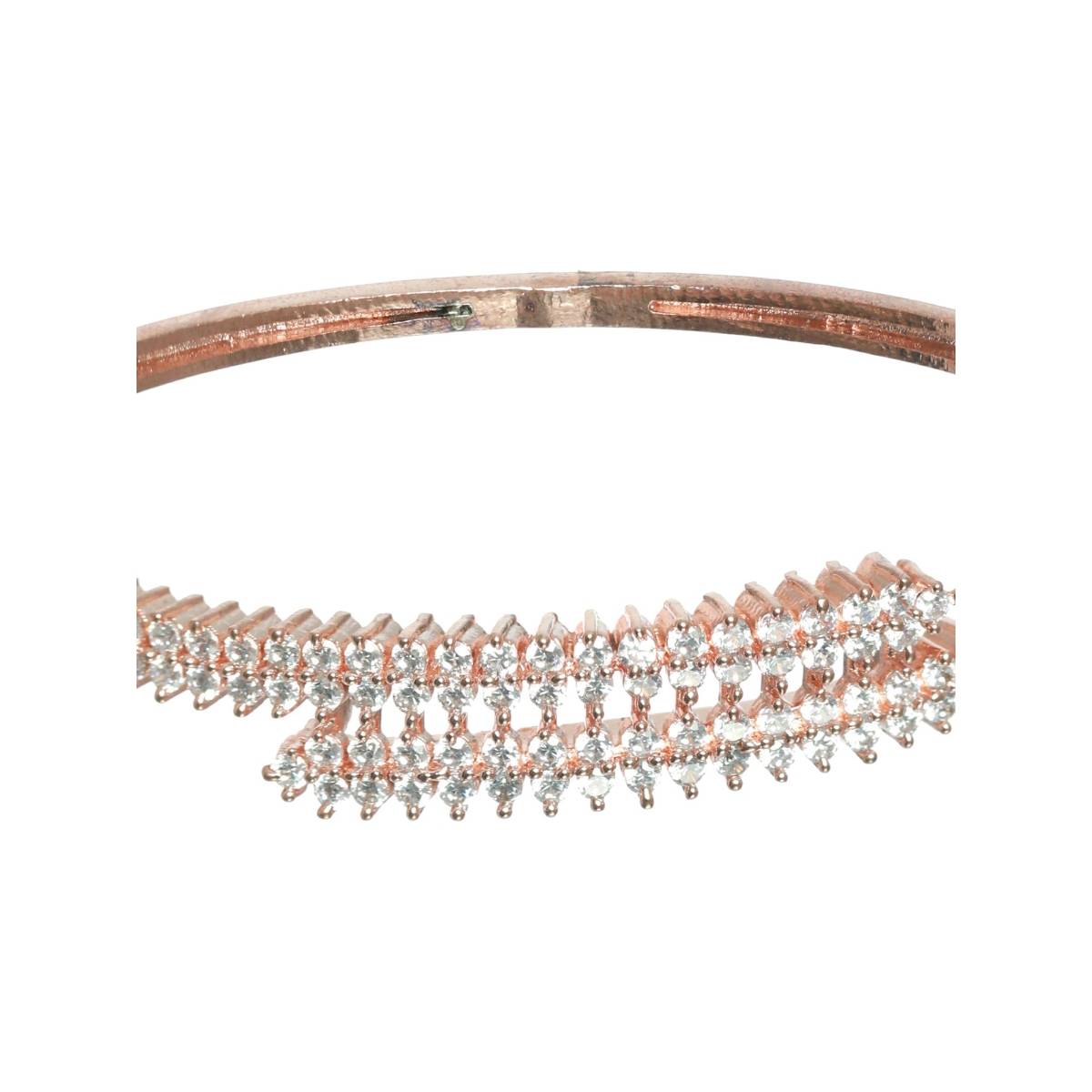Aatmana Rose Gold Plated American Diamond Studded Bracelet