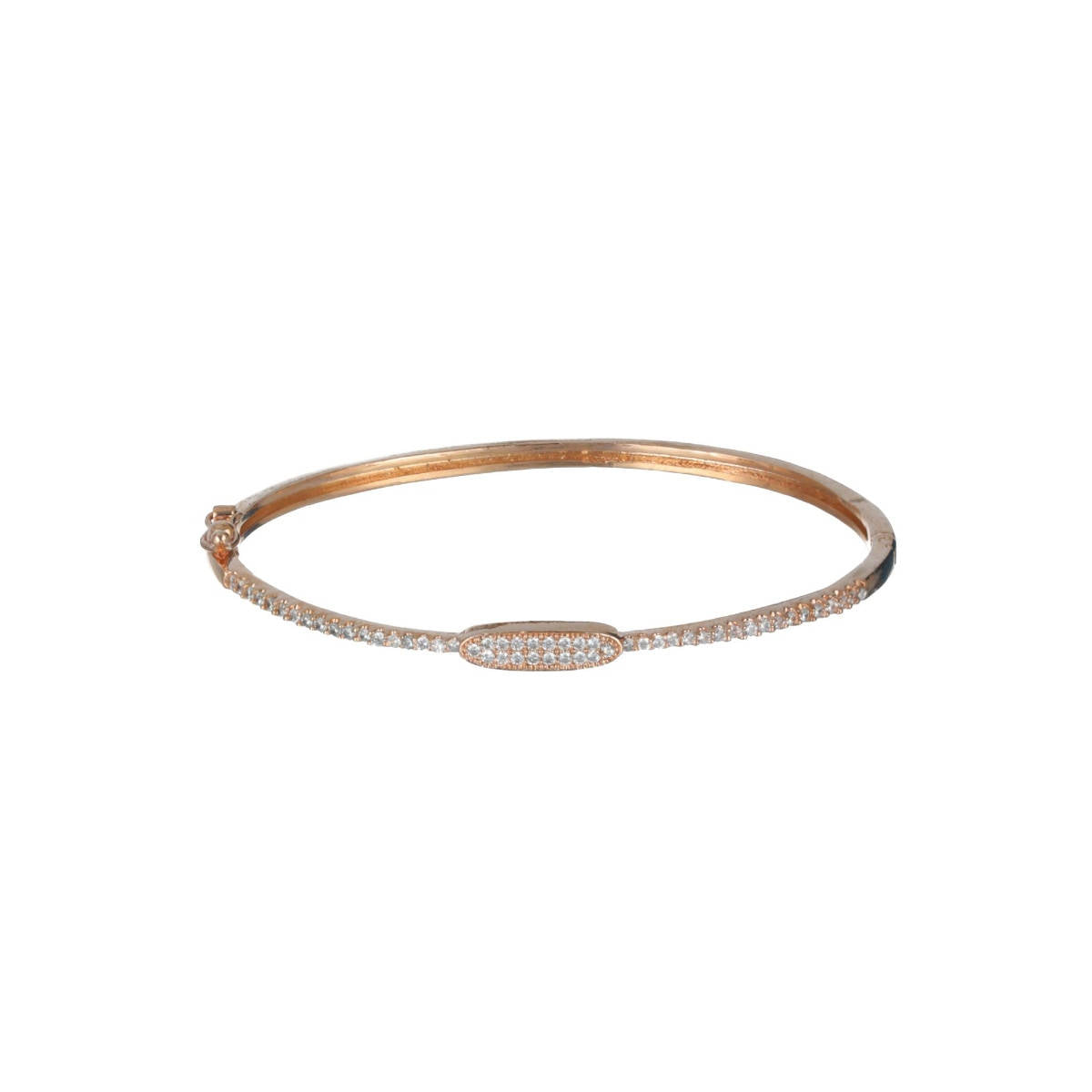 Aatmana Rose Gold Plated American Diamond Studded Elegant and Sleek Bracelet