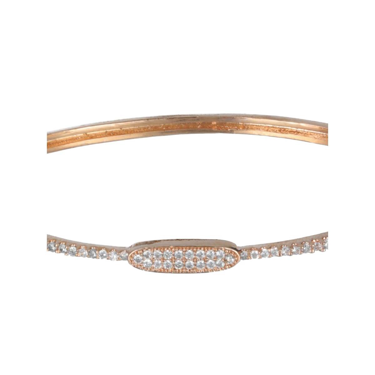 Aatmana Rose Gold Plated American Diamond Studded Elegant and Sleek Bracelet