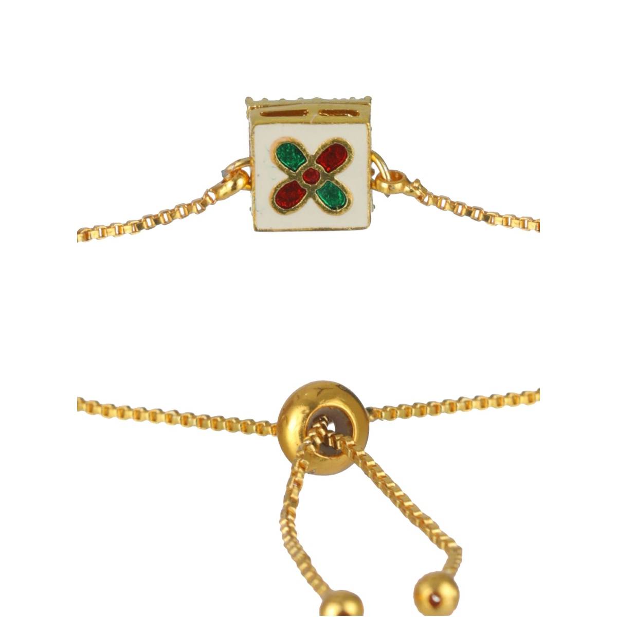 Aatmana Set of 2 Kundan Studded Bracelet and Gold Plated Earring