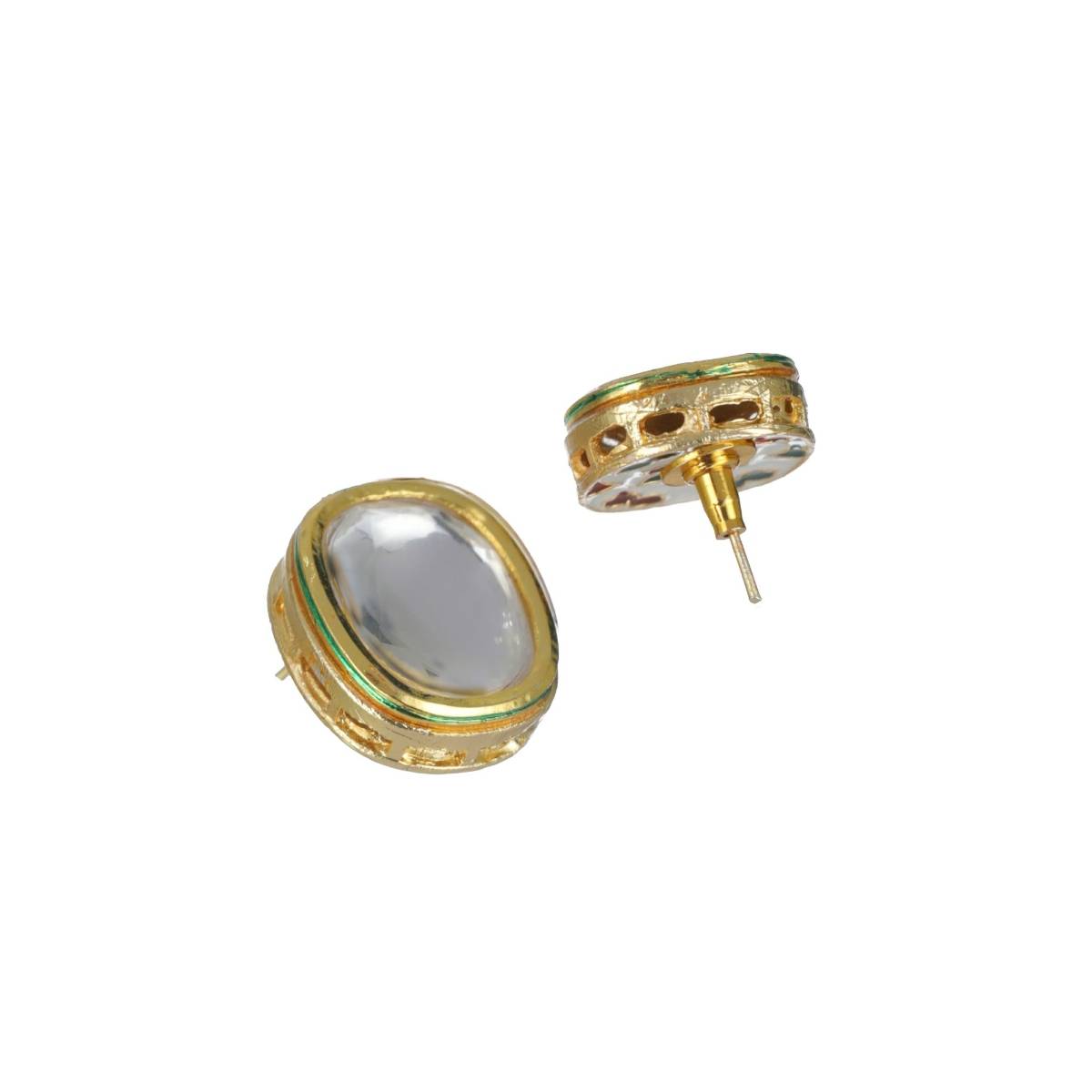 Aatmana Set of 2 Kundan Studded Bracelet and Gold Plated Earring