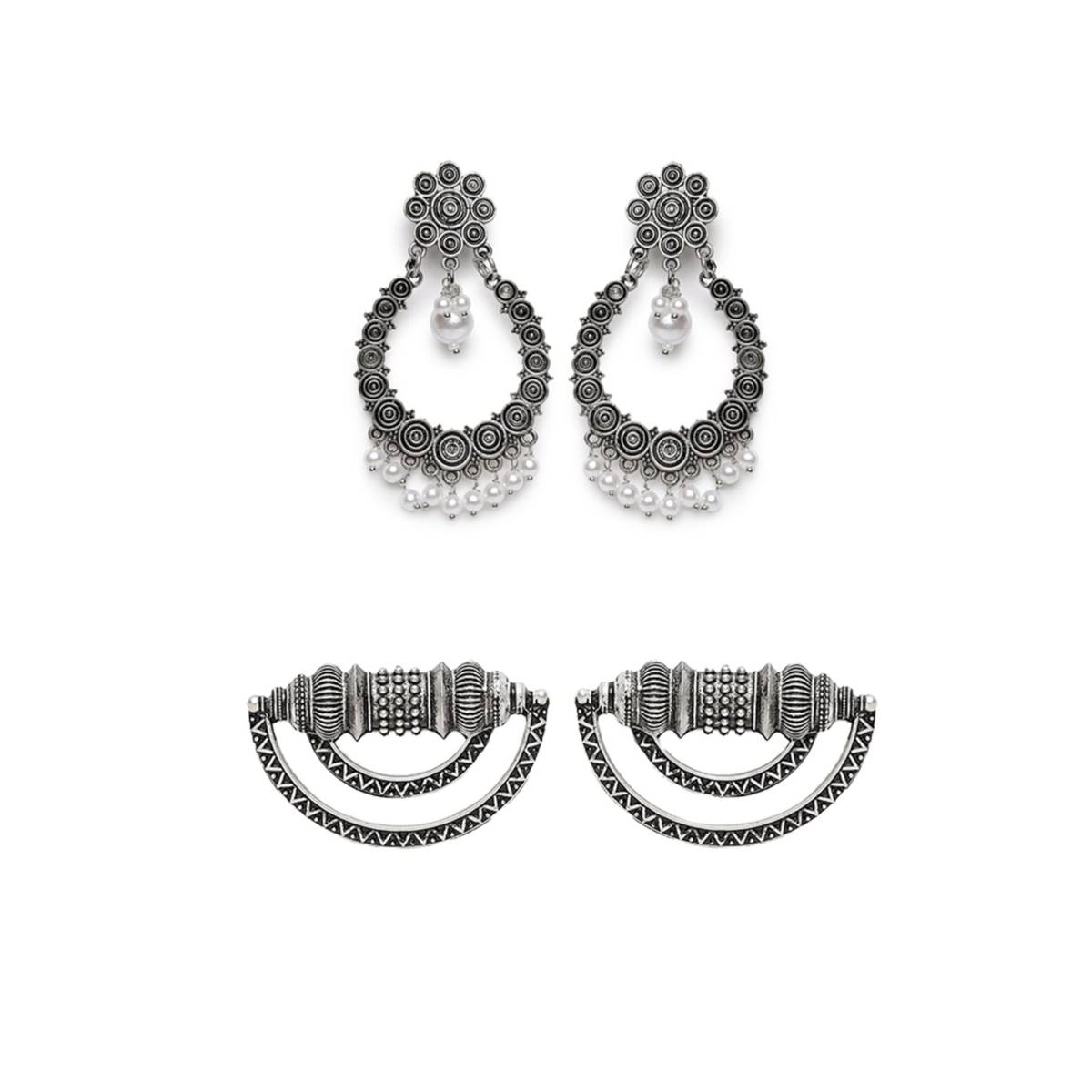 Aatmana Set of 2 German Silver Plated Earrings
