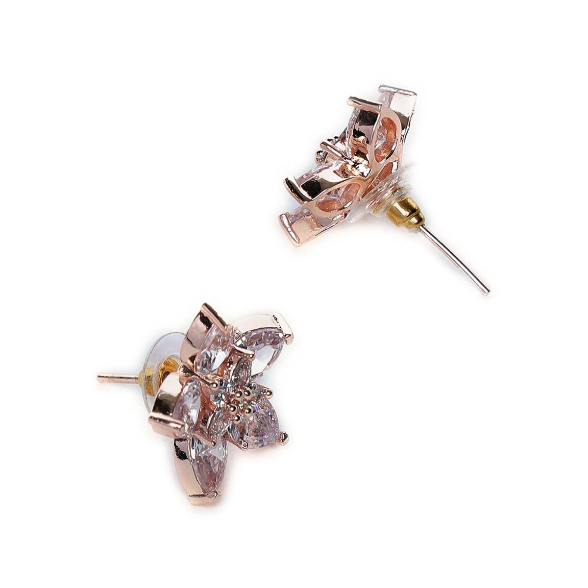 Aatmana White Contemporary Floral Studs Earrings