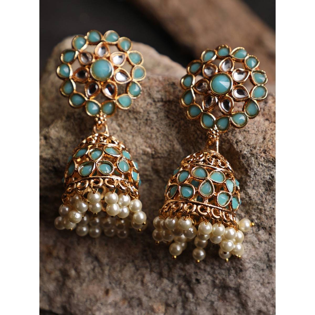 Aatmana Gold Plated Dome Shaped Jhumkas · One Size