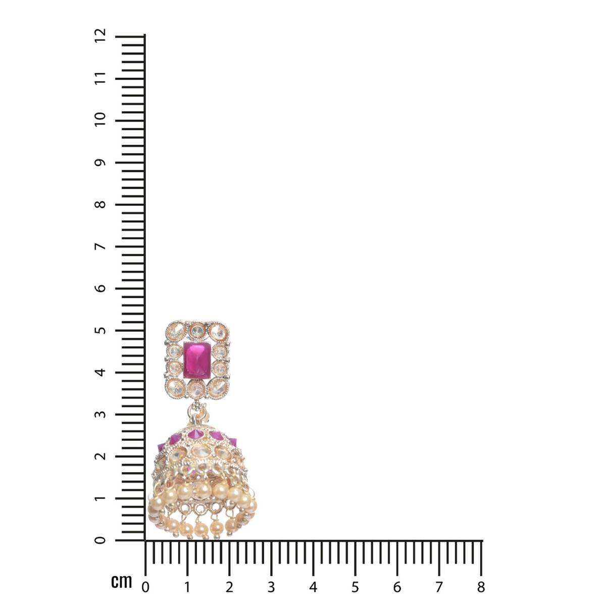 Aatmana Pink Coloured Gold Plated Ad Studded Handcrafted Square Shaped Jhumkas