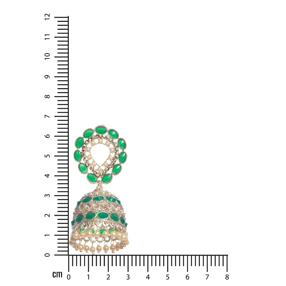 Aatmana Green and White Contemporary Jhumkas Earrings