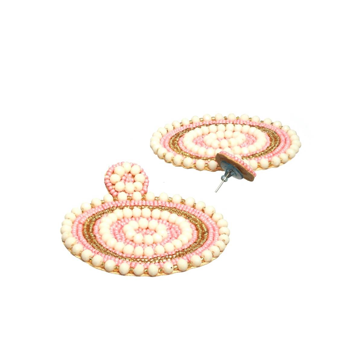 Aatmana Handwoven Beads and Stone Studded Contemporary Design Handcrafted Chandbalis