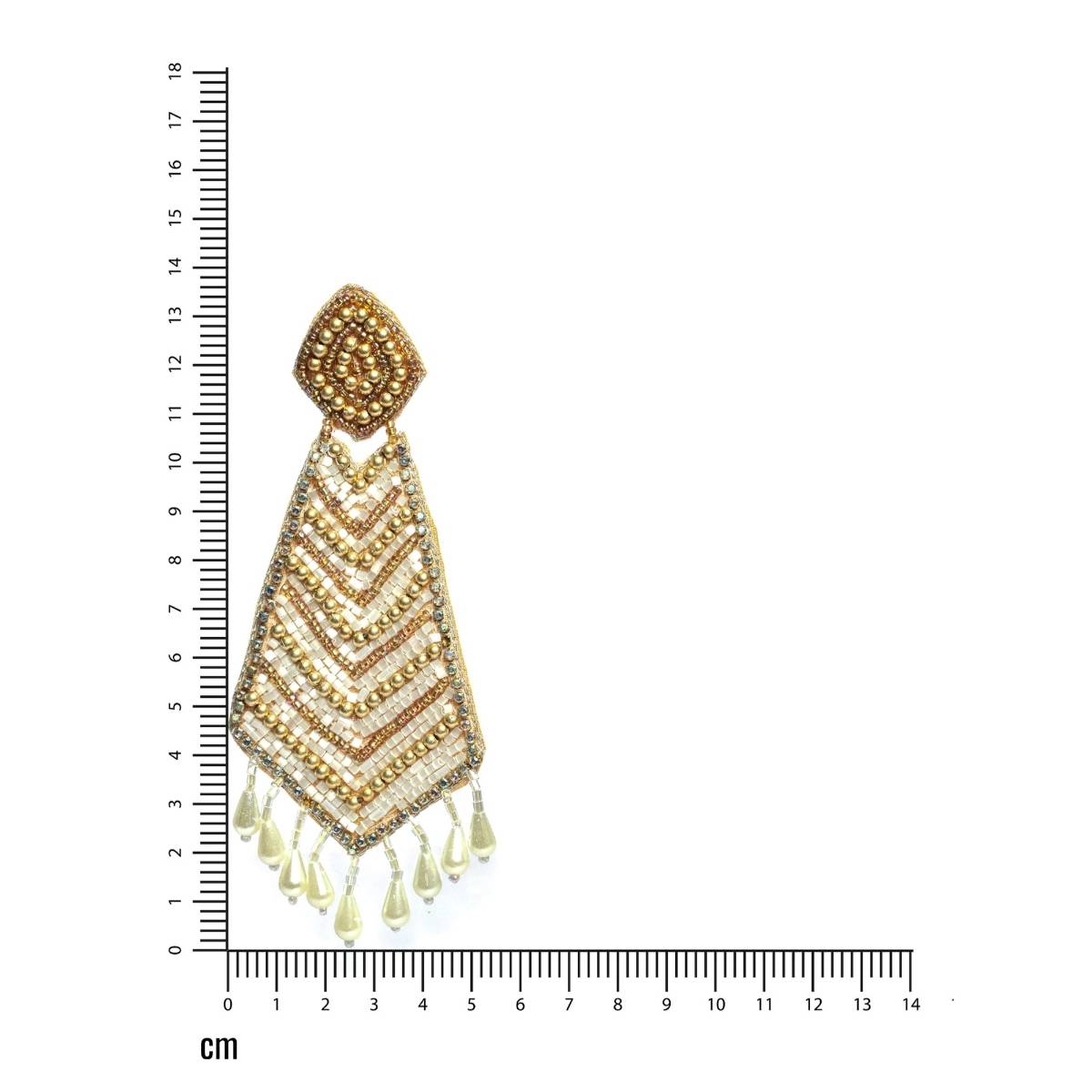 Aatmana Gold Plated White and Gold Handcrafted Contemporary Drop Earrings