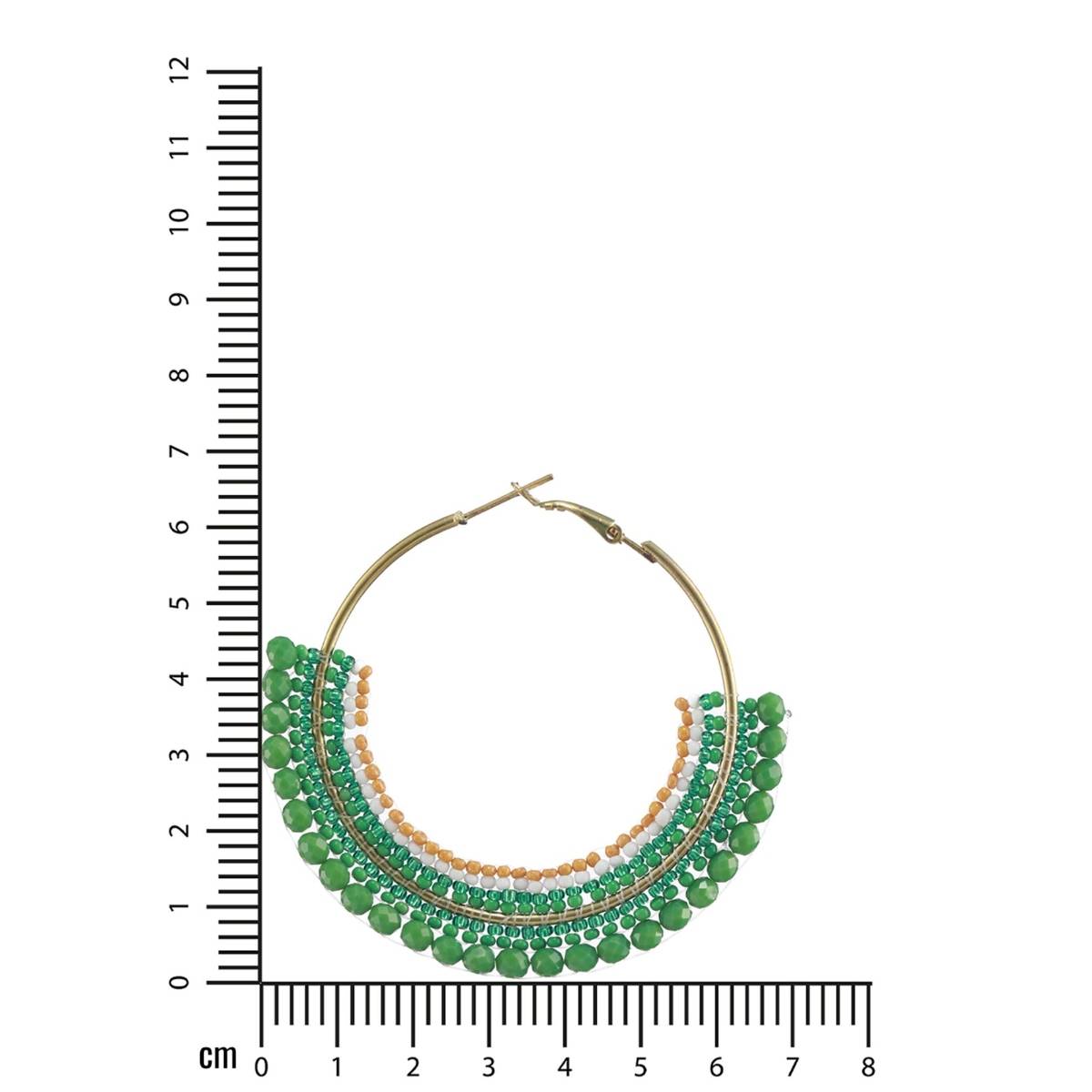 Aatmana Green Circular Handcrafted Hoop Earrings
