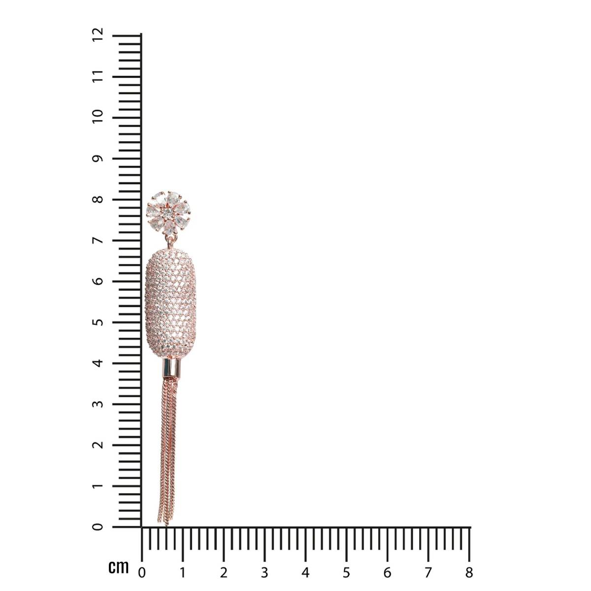 Aatmana Rose Gold Plated American Diamond Drop Earrings