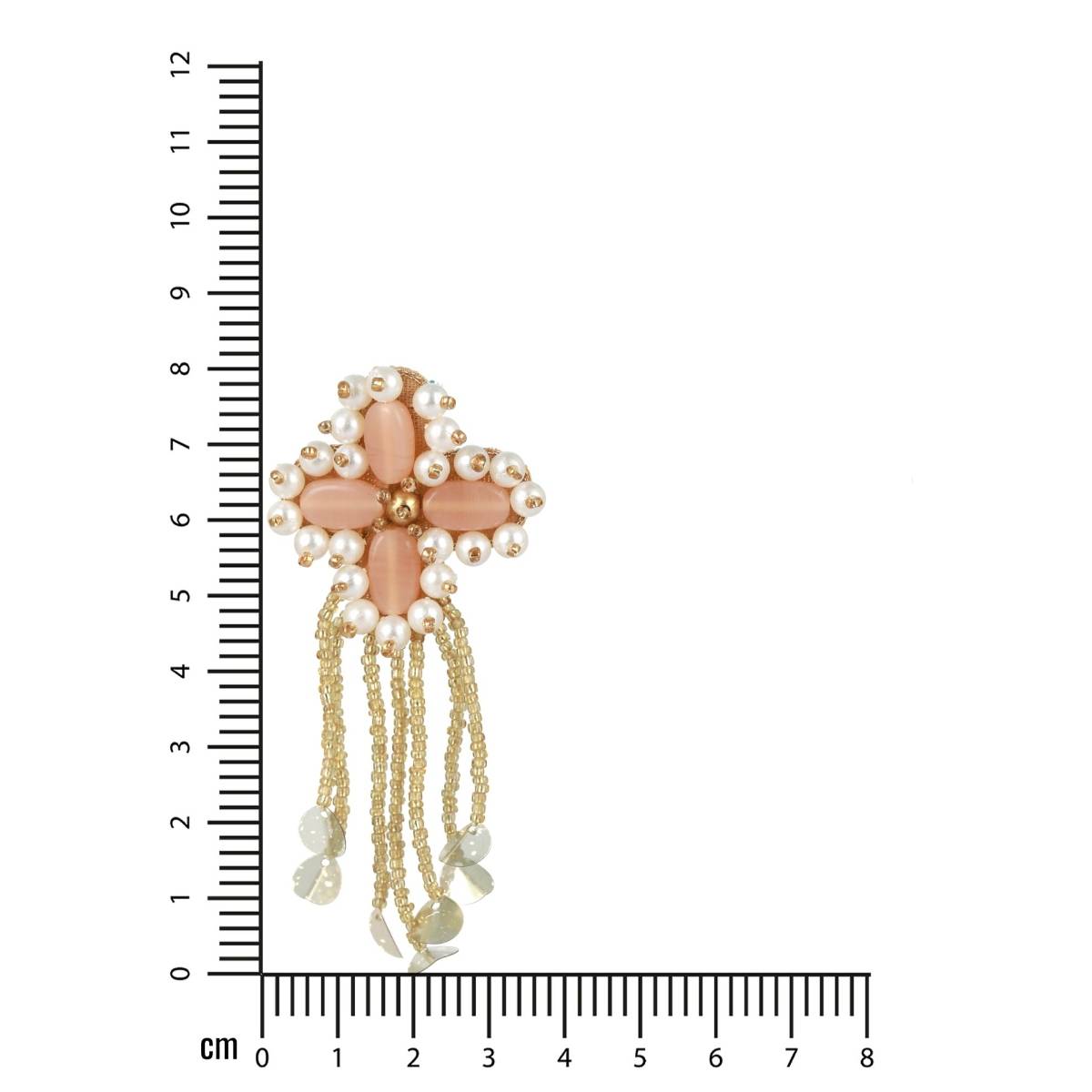 Aatmana Peach and Gold Beaded Drop Earrings