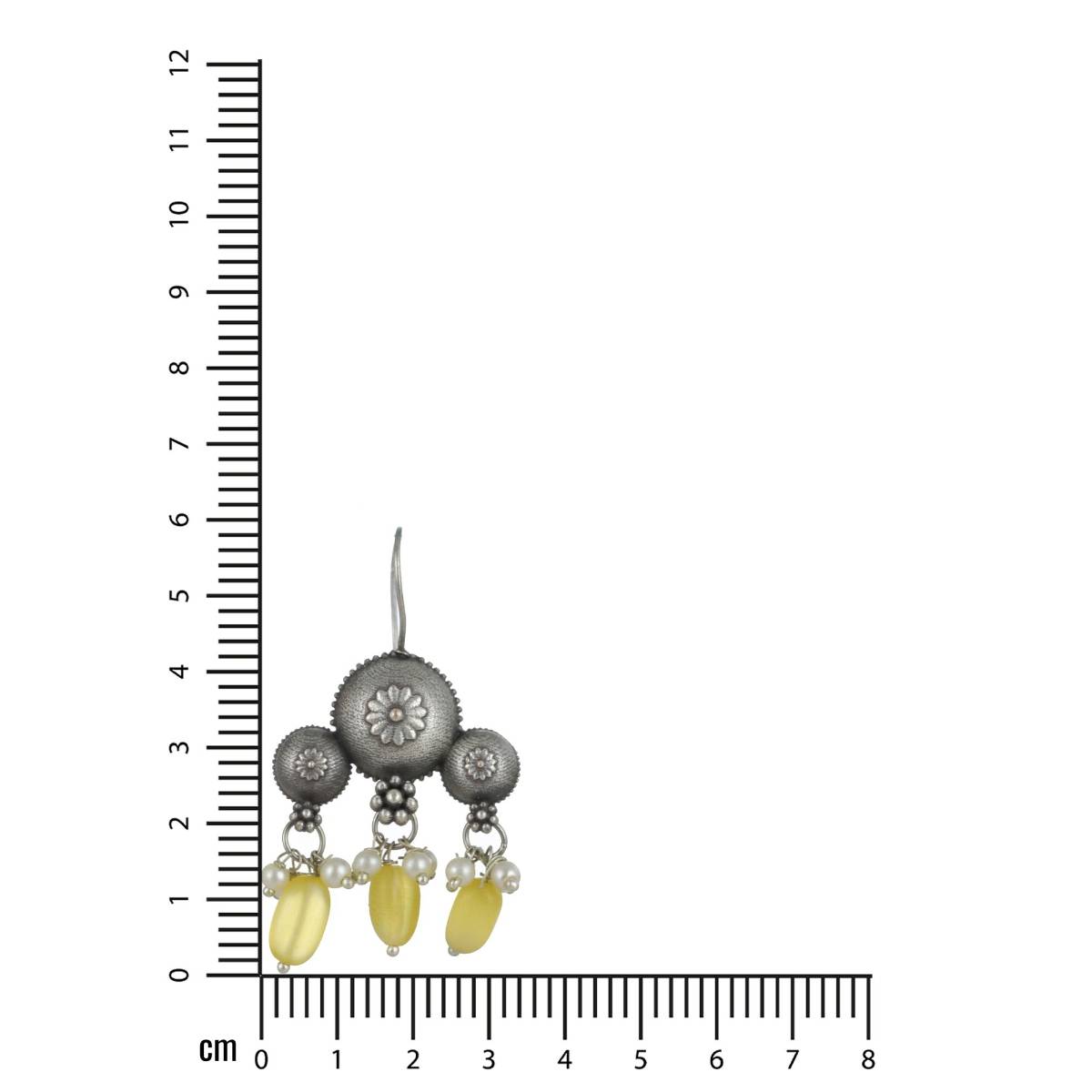 Aatmana Silver Plated and Stone Studded and Beaded Contemporary Drop Earrings