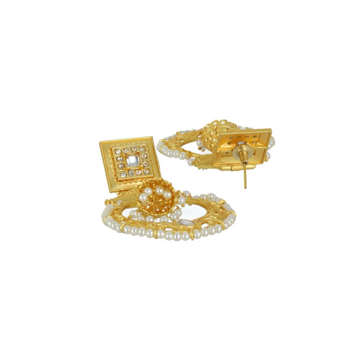 Aatmana Gold Toned Contemporary Drop Earrings