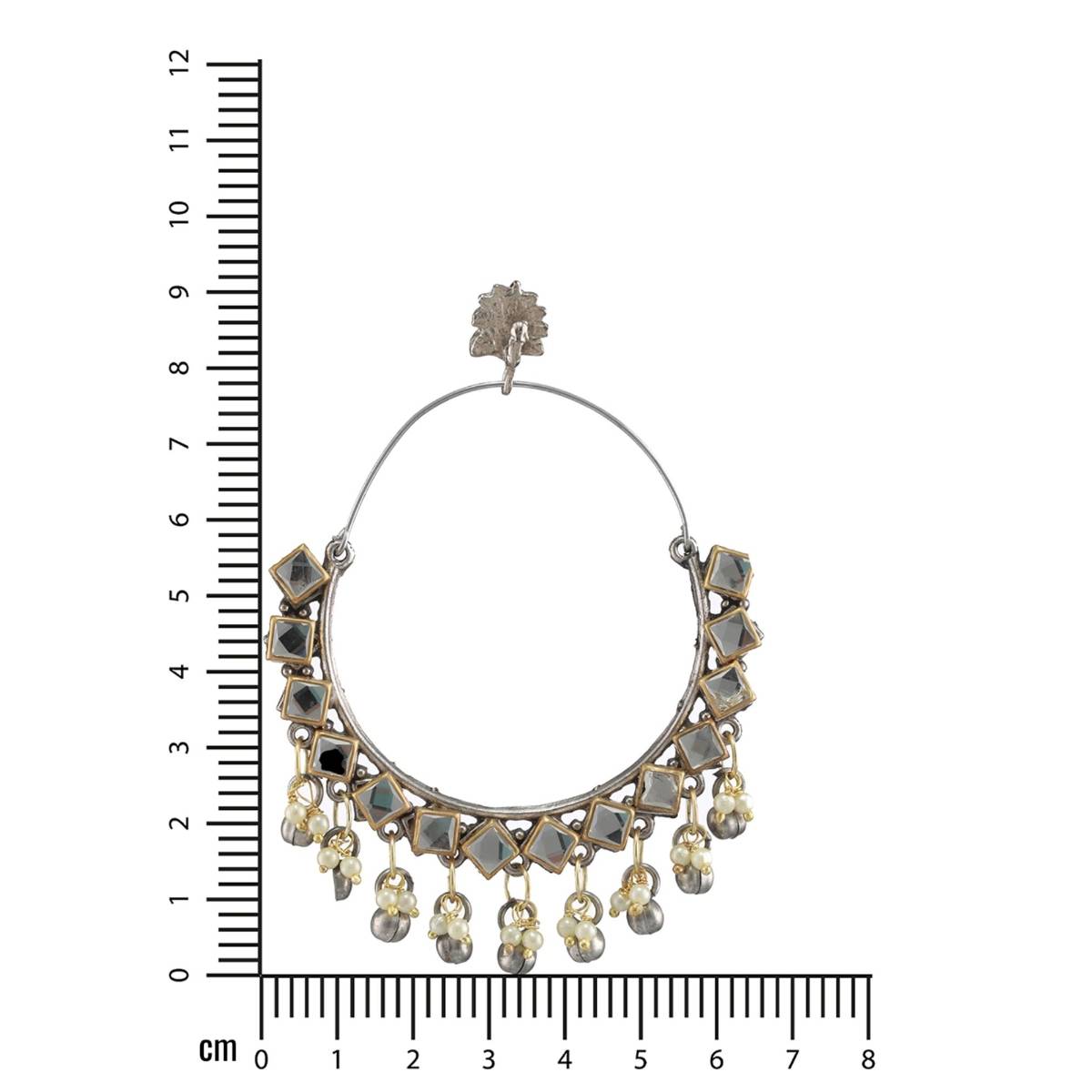 Aatmana Gold Plated Kundan Studded and Beaded Classic Chandbalis Earrings