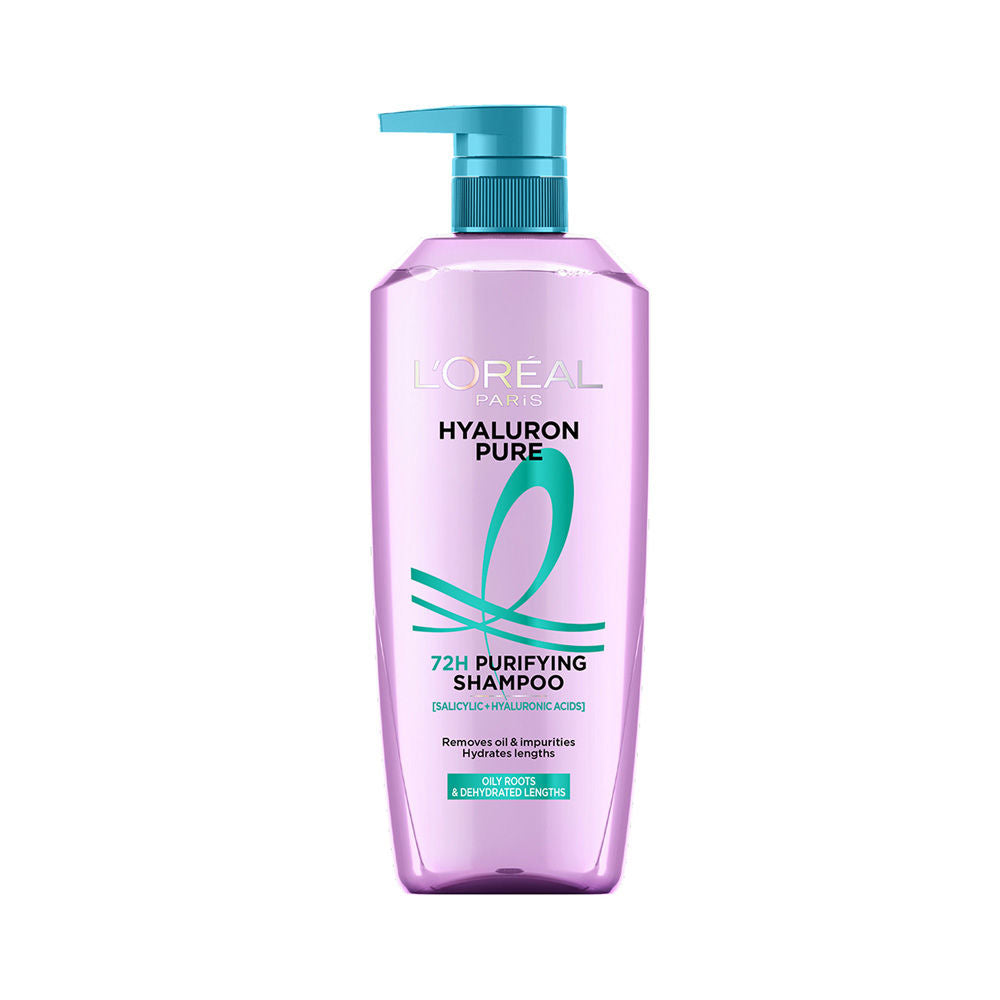 L’Oréal Paris Hyaluron Pure 72H Purifying Shampoo, For Oily Scalp & Dry Hair With Salicylic And Hyaluronic Acid (1000ml)
