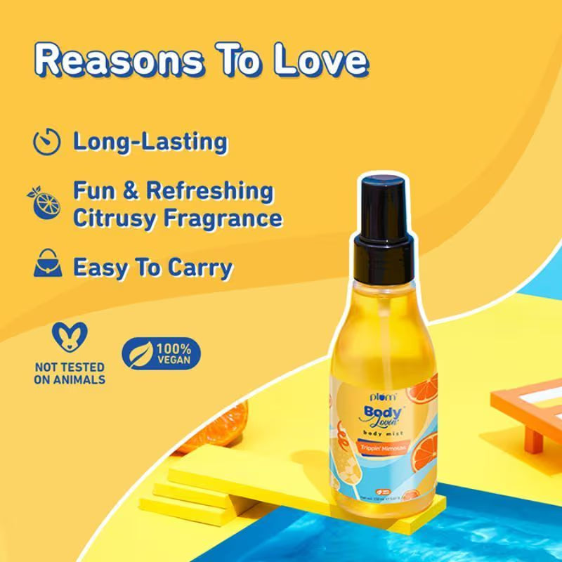 Plum - BodyLovin' Trippin' Mimosas Body Mist For A Long Lasting Citrusy Fragrance (150ml)