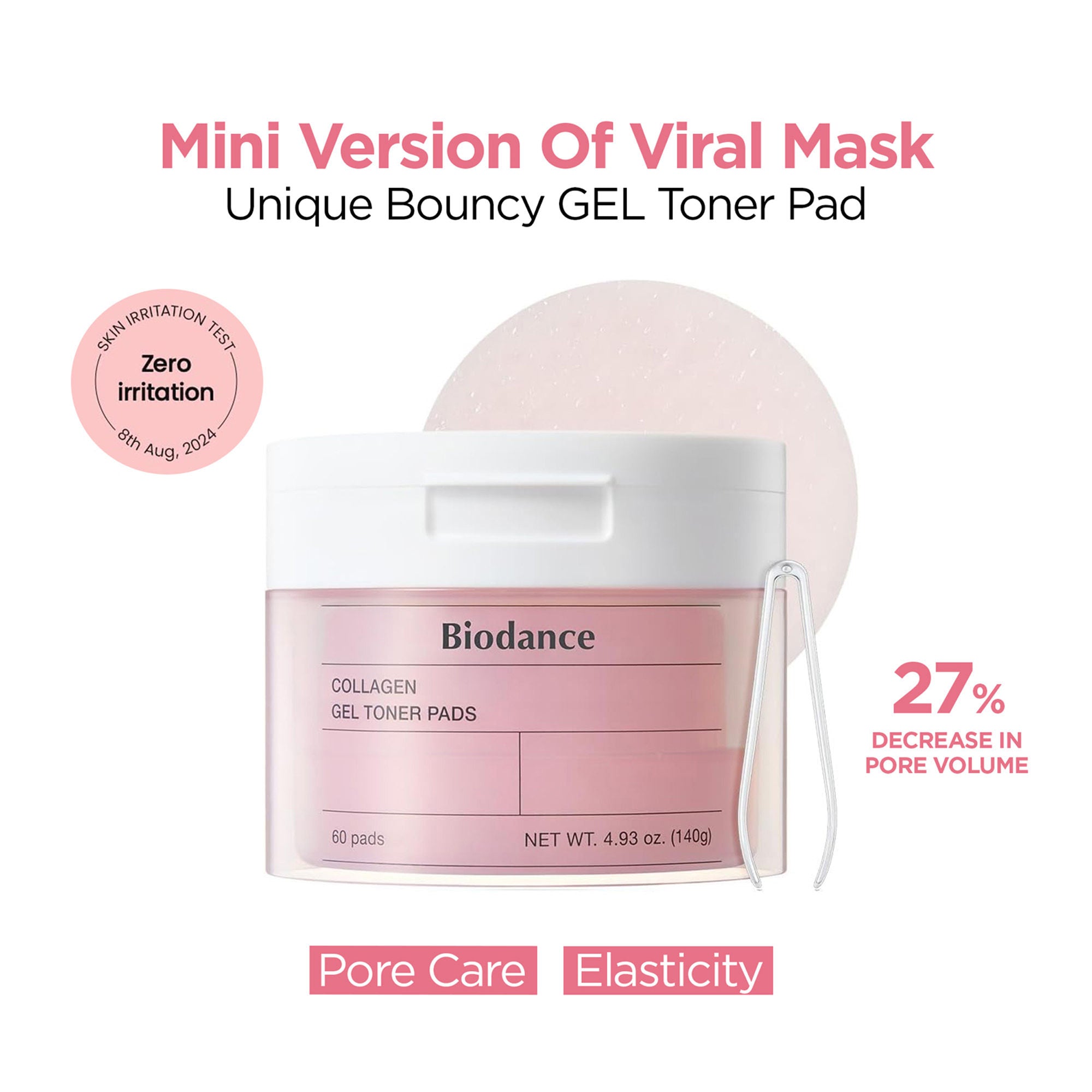 Biodance Collagen Gel Toner Pad, Korean Toner Pads Tightens Pores & Improves Skin Elasticity (140g)