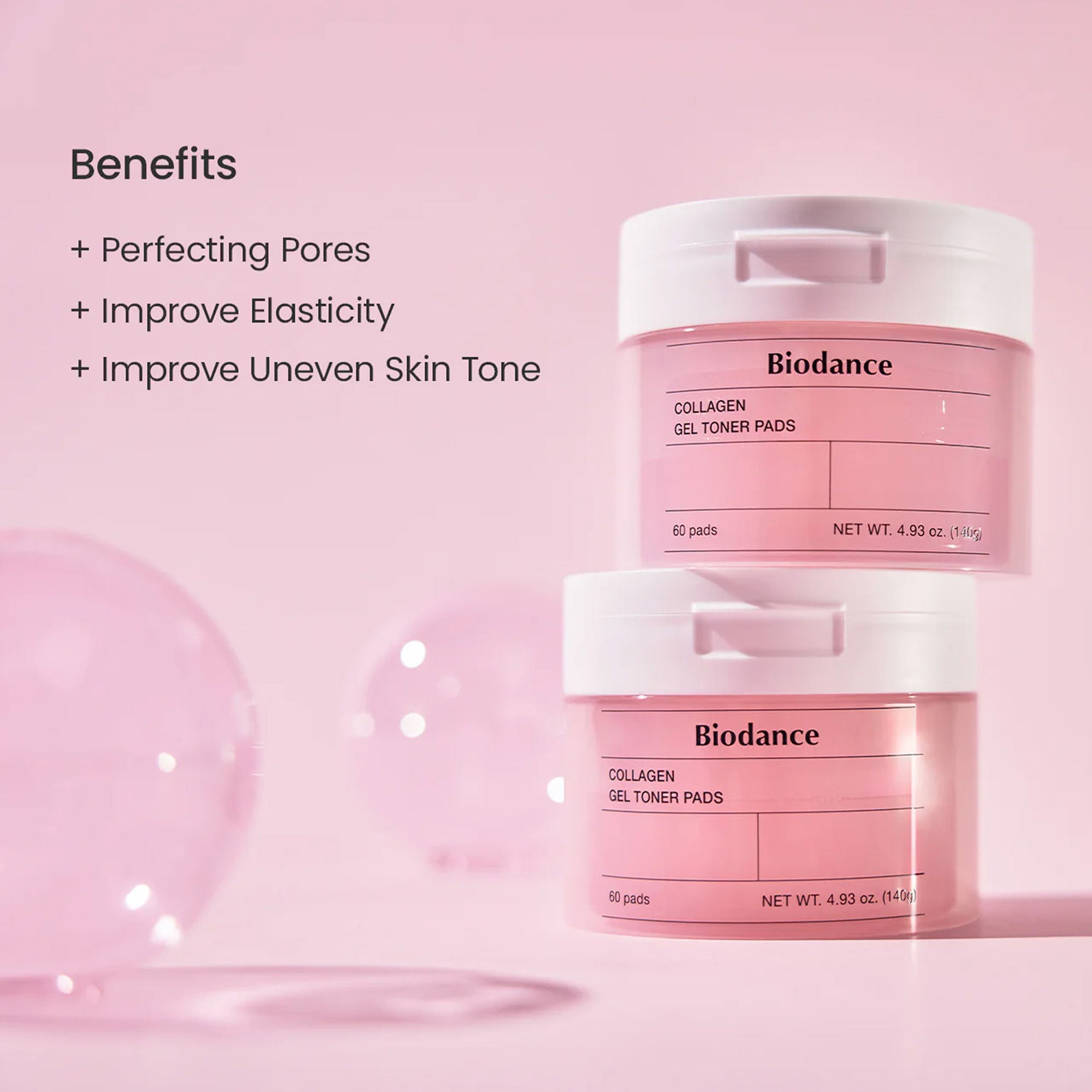 Biodance Collagen Gel Toner Pad, Korean Toner Pads Tightens Pores & Improves Skin Elasticity (140g)