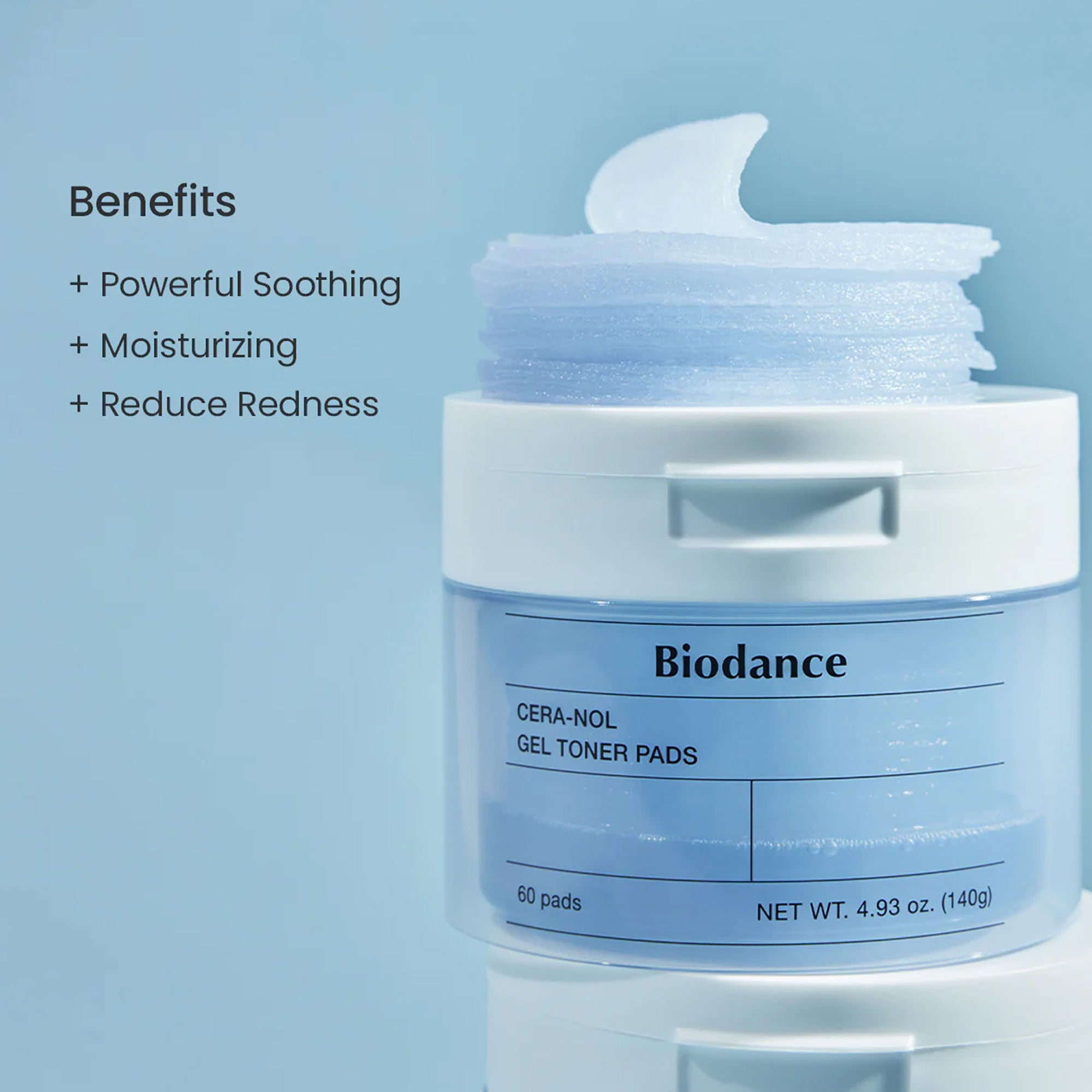 Biodance Cera-nol Gel Toner Pad, Hydrating & Soothing Korean Toner Pads, Hyaluronic Acid & Ceramides (140g)