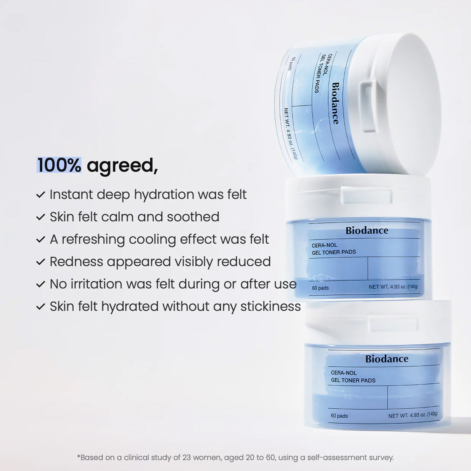 Biodance Cera-nol Gel Toner Pad, Hydrating & Soothing Korean Toner Pads, Hyaluronic Acid & Ceramides (140g)