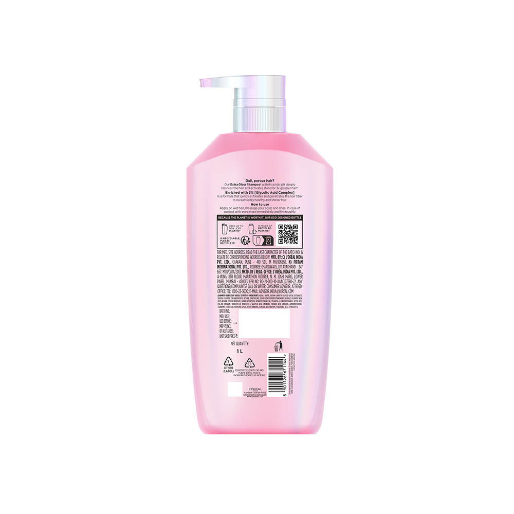 L'Oreal Paris Glycolic Gloss Shine Boosting Shampoo (1 Litre)