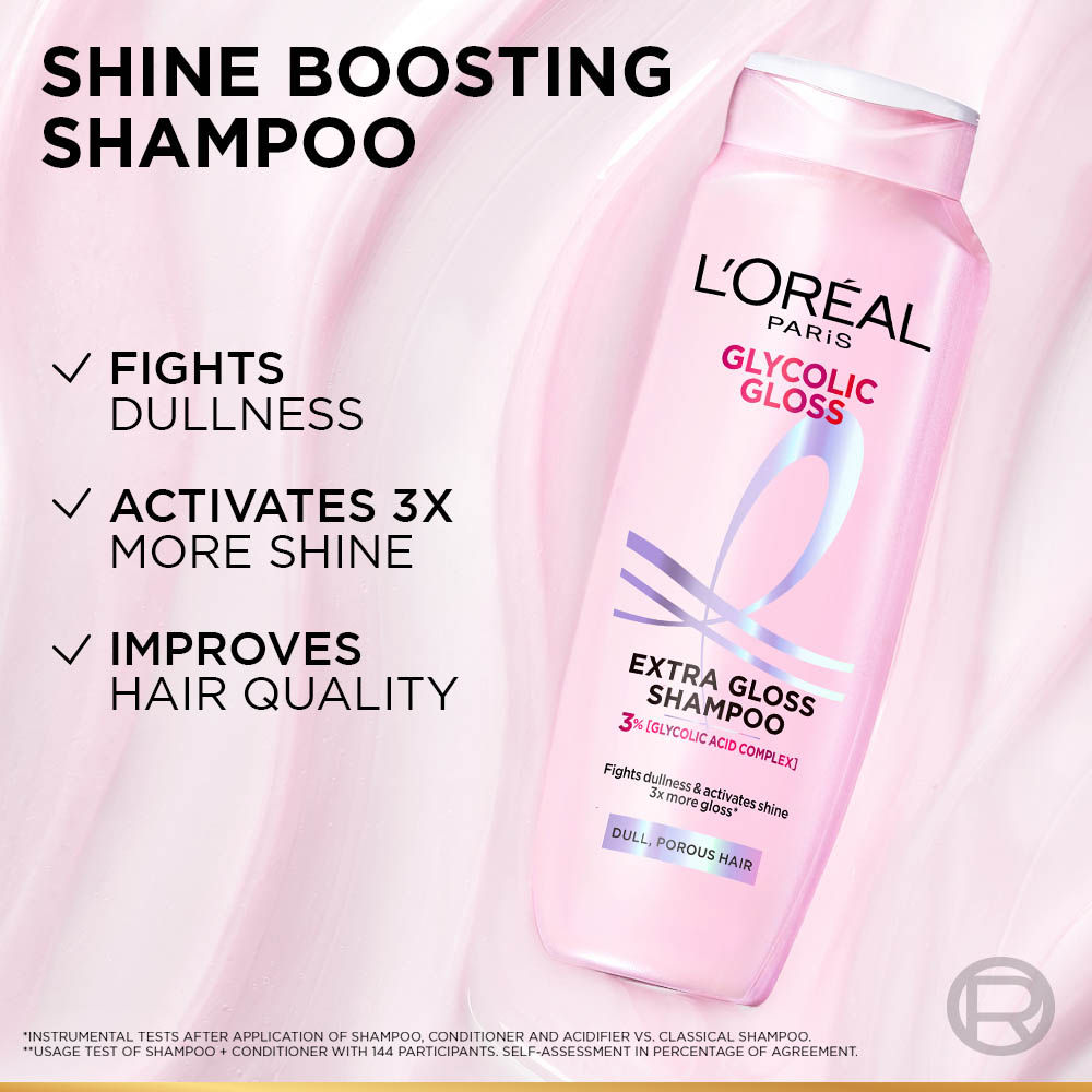 L'Oreal Paris Glycolic Gloss Shine Boosting Shampoo (1 Litre)