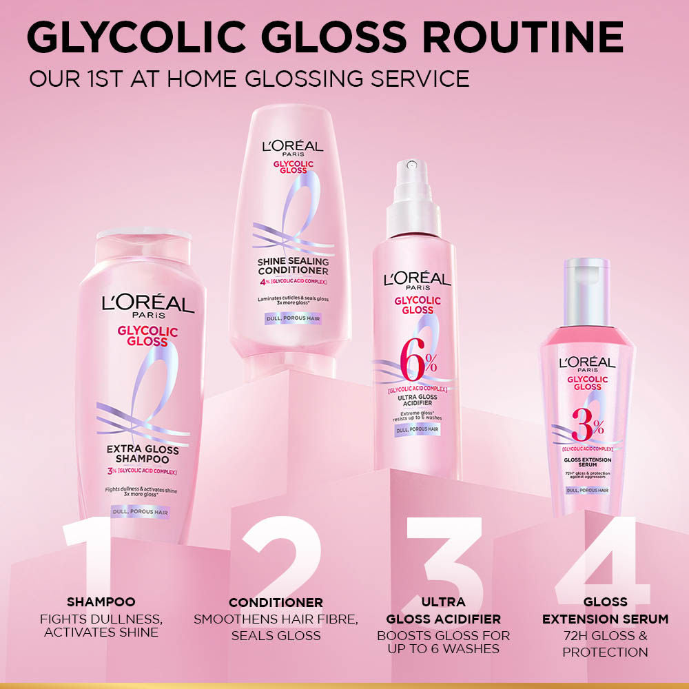 L'Oreal Paris Glycolic Gloss Shine Boosting Shampoo (1 Litre)