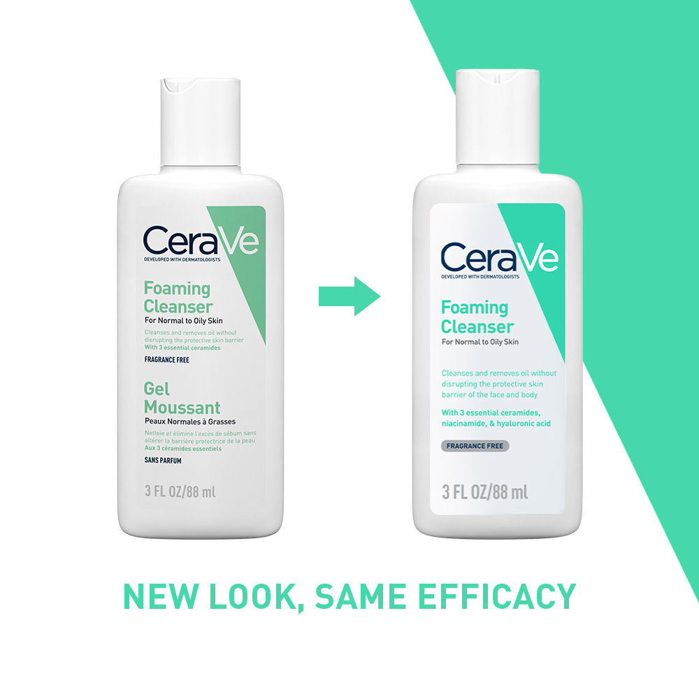 CeraVe Foaming Cleanser Face Wash For Oily Skin with Hyaluronic Acid, Ceramides & Niacinamide (88ml)