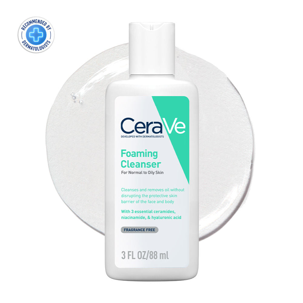 CeraVe Foaming Cleanser Face Wash For Oily Skin with Hyaluronic Acid, Ceramides & Niacinamide (88ml)