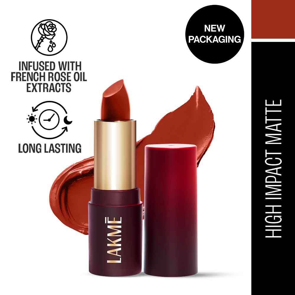 Lakme Forever Matte Lipstick, Made With French Rose Oil Extracts , Pink Lily