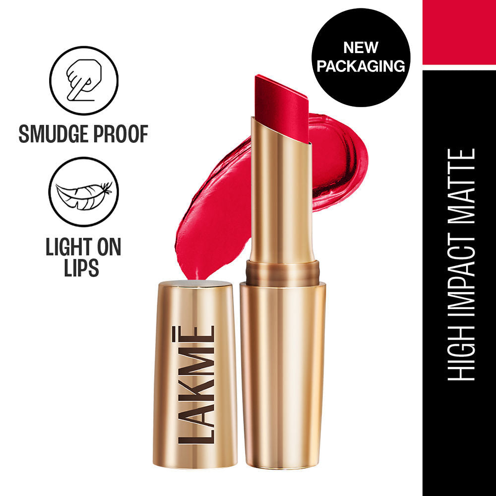 Lakme 9 To 5 Powerplay Priming Matte Lipstick For 16Hr Intense Matte , Red Coat