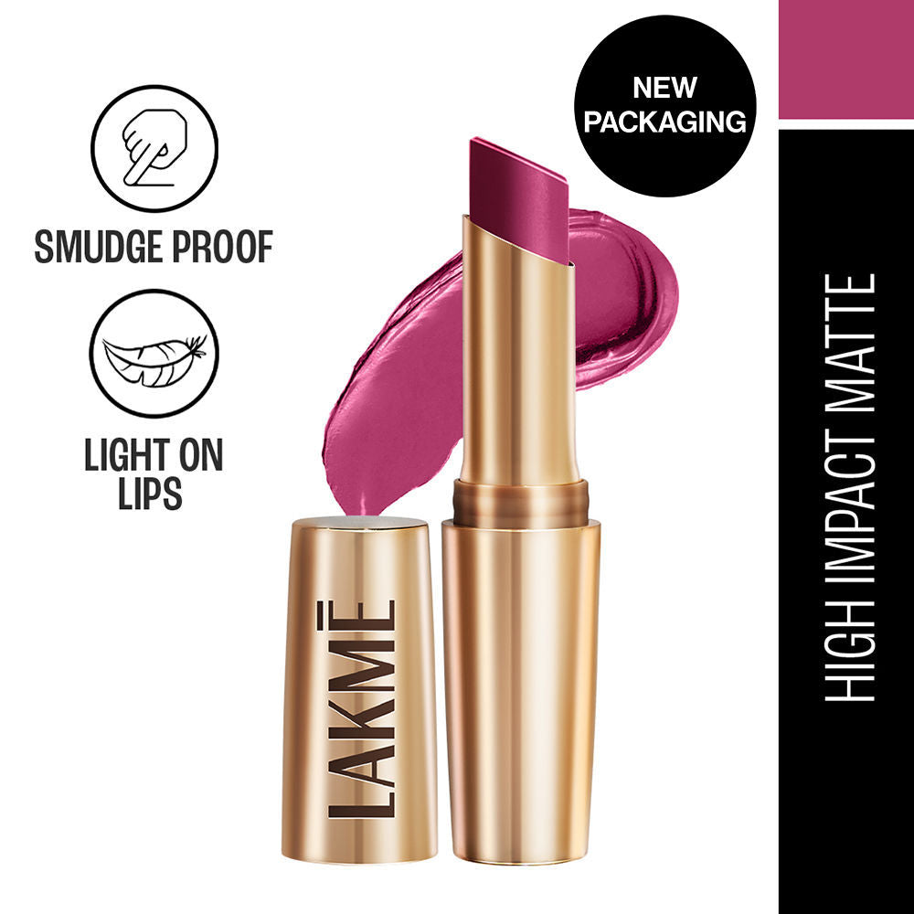 Lakme 9 To 5 Powerplay Priming Matte Lipstick For 16Hr Intense Matte , Plum Pick