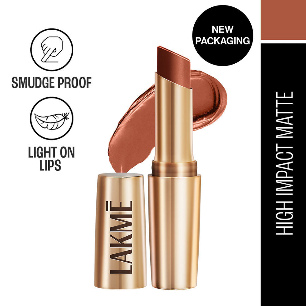 Lakme 9 To 5 Powerplay Priming Matte Lipstick For 16Hr Intense Matte , Caramel Latte