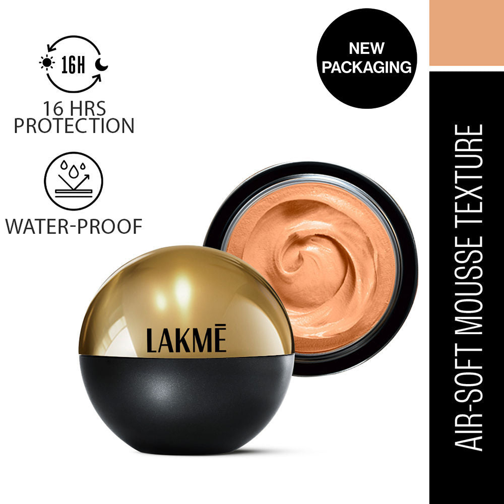 Lakme Xtraodin Airy Mattereal Mousse Foundation With SPF8, Waterproof, Lasts 16 Hr, 06 Almond Honey