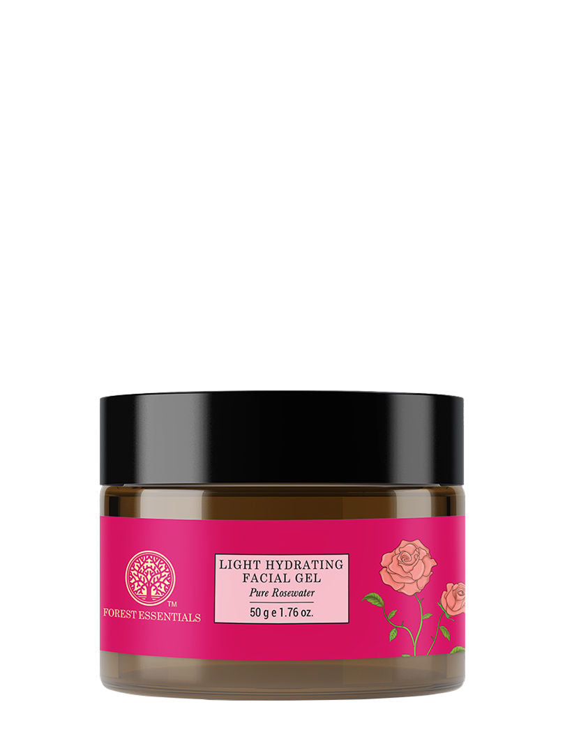 Forest Essentials Light Hydrating Facial Gel with Pure Rosewater - Ayurvedic Lightweight Moisturiser (50gm)