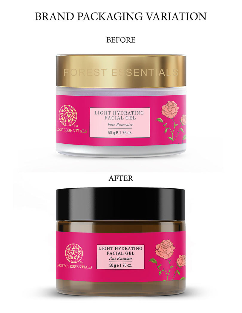 Forest Essentials Light Hydrating Facial Gel with Pure Rosewater - Ayurvedic Lightweight Moisturiser (50gm)