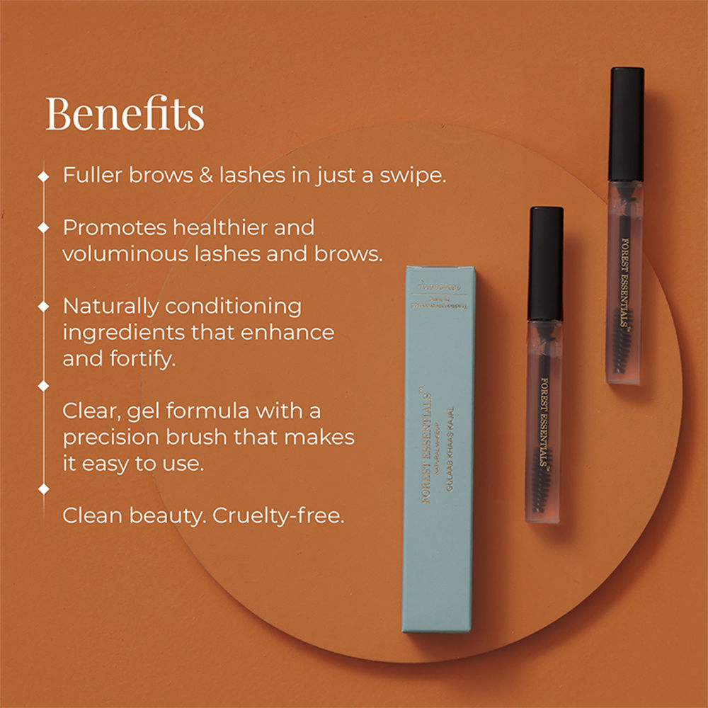 Forest Essentials Nayantara Clear Lash, Brow Growth Serum - Ayurvedic Hair Growth Serum - Vitamin E (8.5ml)