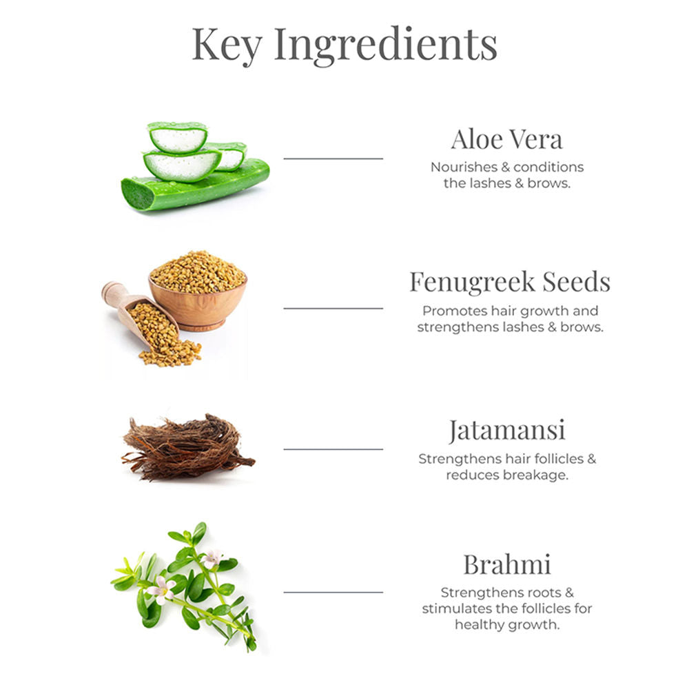 Forest Essentials Nayantara Clear Lash, Brow Growth Serum - Ayurvedic Hair Growth Serum - Vitamin E (8.5ml)