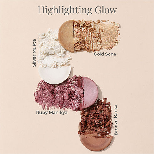 Forest Essentials Highlighting Glow Silver Mukta - Natural Organic Highlighter for Cheeks & Eyes (5 g)