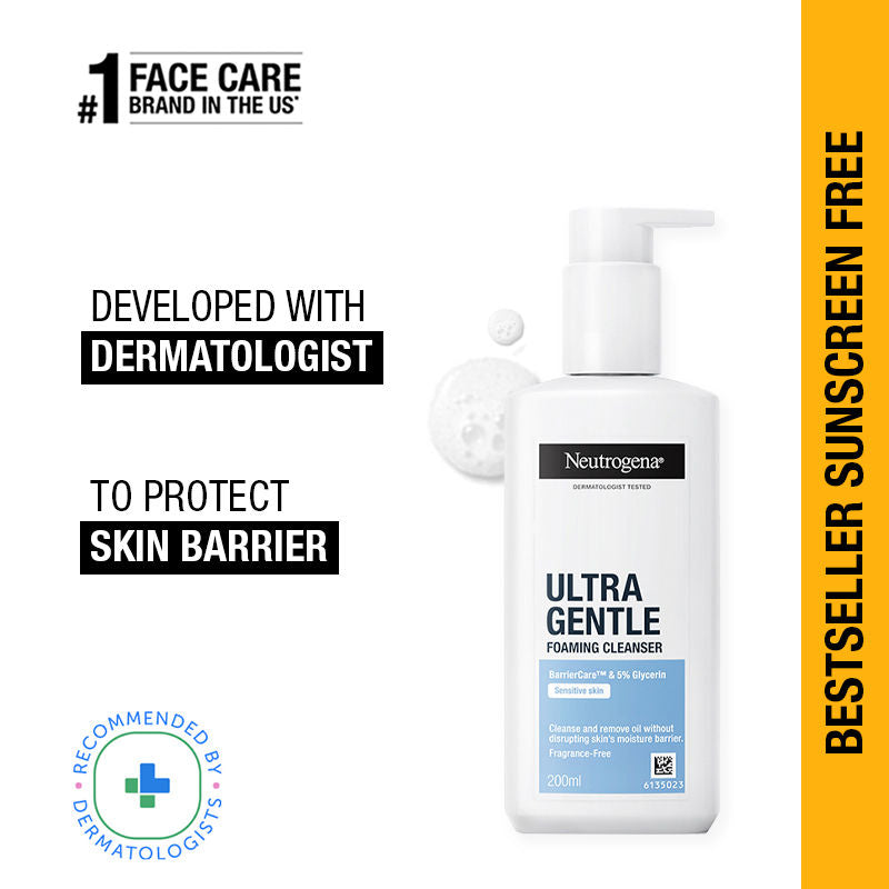 Neutrogena Ultra Gentle Foaming Cleanser + Sun Protection Combo (230ml)