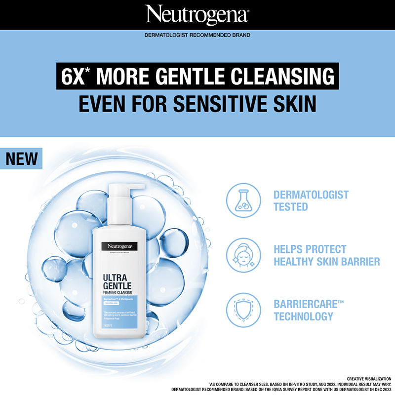 Neutrogena Ultra Gentle Foaming Cleanser + Sun Protection Combo (230ml)
