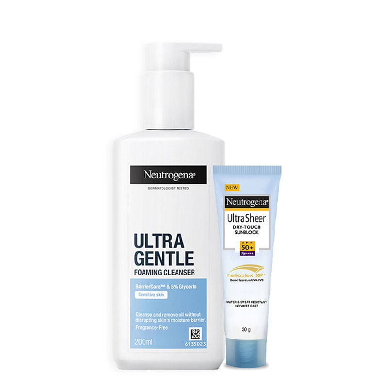 Neutrogena Ultra Gentle Foaming Cleanser + Sun Protection Combo (230ml)