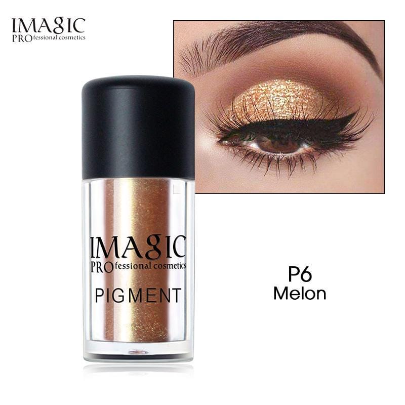 IMAGIC Glitter Eyeshadow Metallic Loose Powder Waterproof Pigments - (P6-Melon)