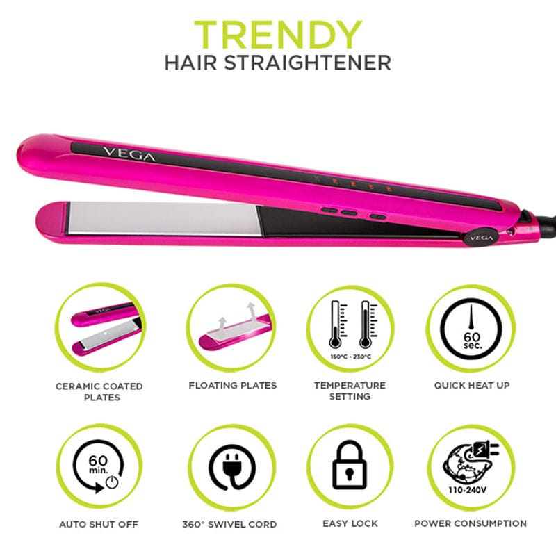 VEGA - Trendy Flat (VHSH-16) Hair Straightener