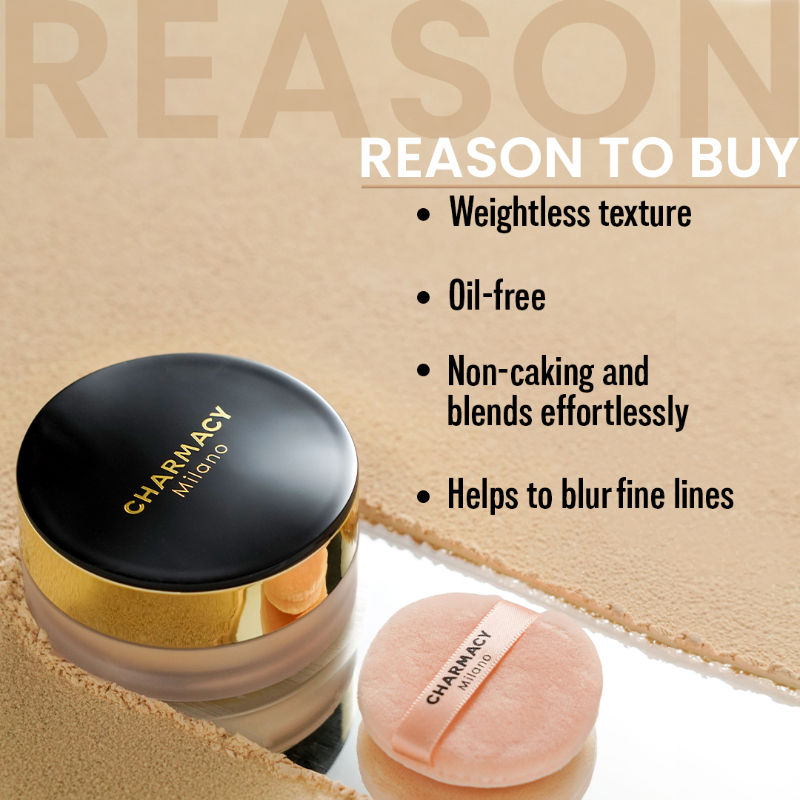 Charmacy Milano Set & Fix Loose Powder - Oil Control, Flash-Proof, Mattifying (16g)